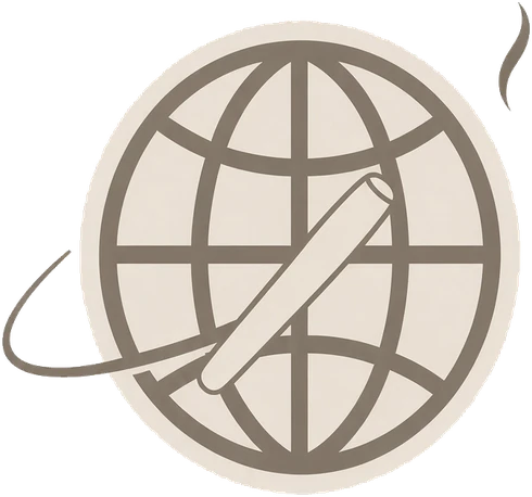 The Cigar Passport logo: a globe with a cigar
